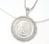 David Markstein Sterling Silver Byzantine Coin Pendant with 18 + 2" Chain